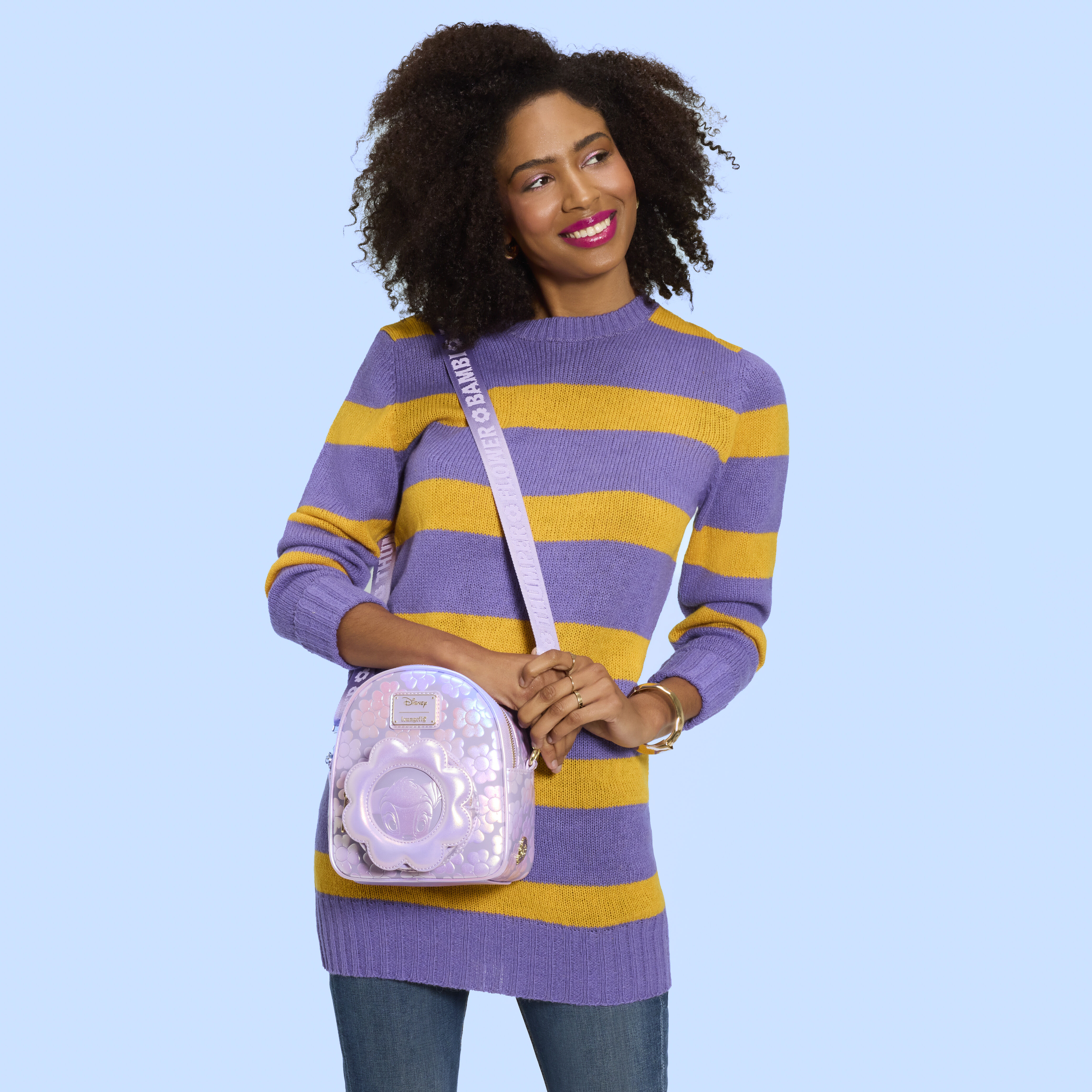 Bambi Iridescent Convertible Mini Backpack & Crossbody Bag | Loungefly
